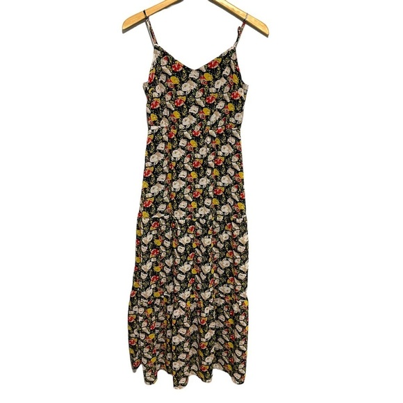 J. Crew Mercantile Tiered Maxi Dress Women's 0 Sundress‎ Sweet Pea Floral Lined - Picture 1 of 11